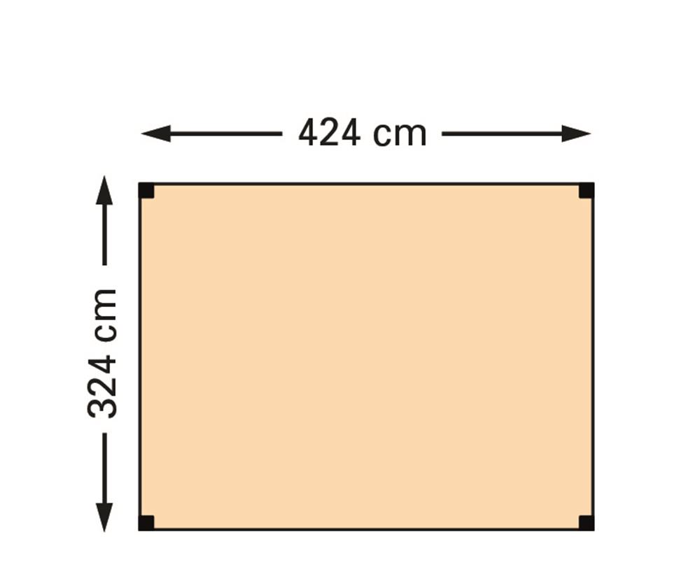Schaduwpergola douglas houtpakket 324 x 424 cm