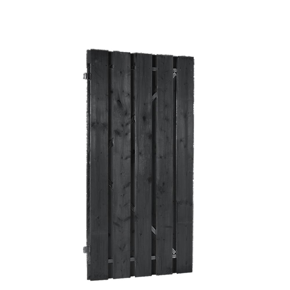 Zwarte grenen deuren op verstelbaar stalen frame