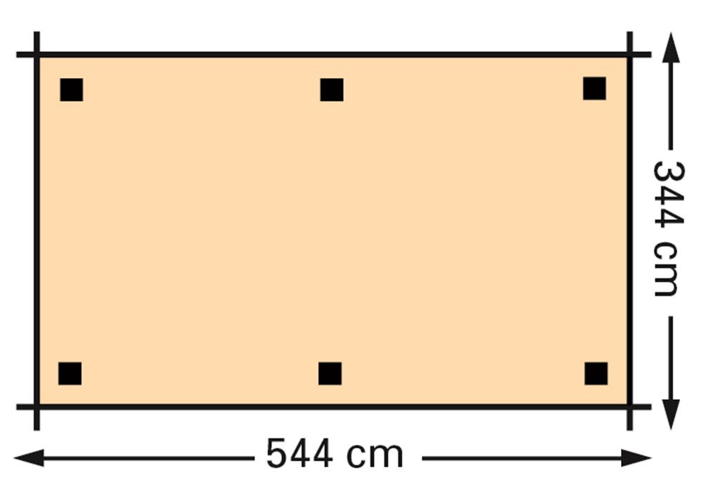 Schaduwpergola vuren houtpakket 344 x 544 cm